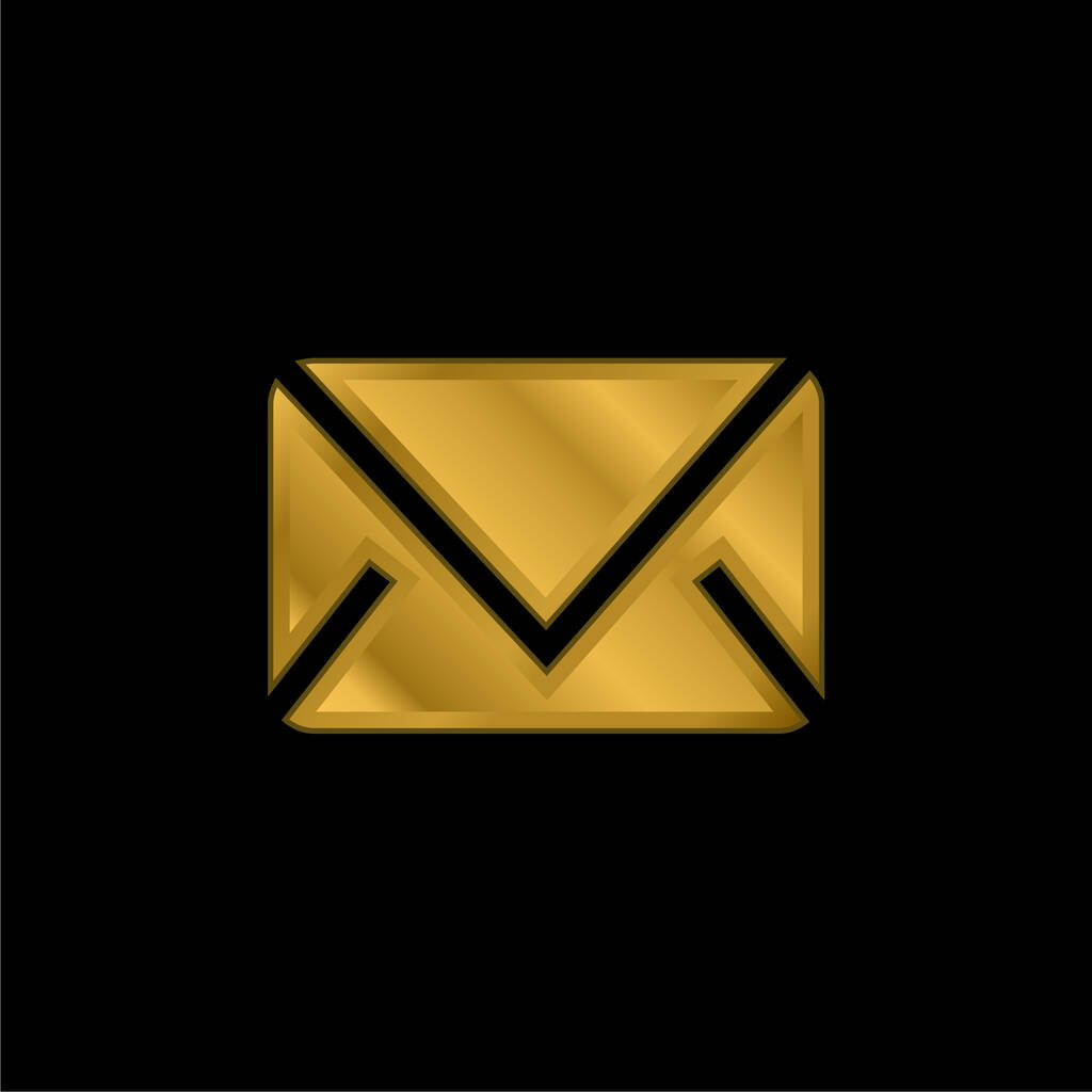 Musta suljettu kirjekuori kullattu metallinen kuvake tai logo vektori - Vektori, kuva