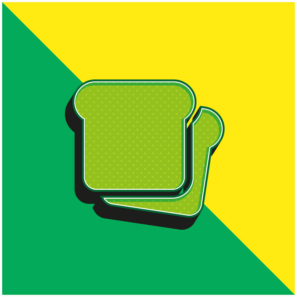 Chleb Zielony i żółty nowoczesny ikona wektora 3D logo - Wektor, obraz