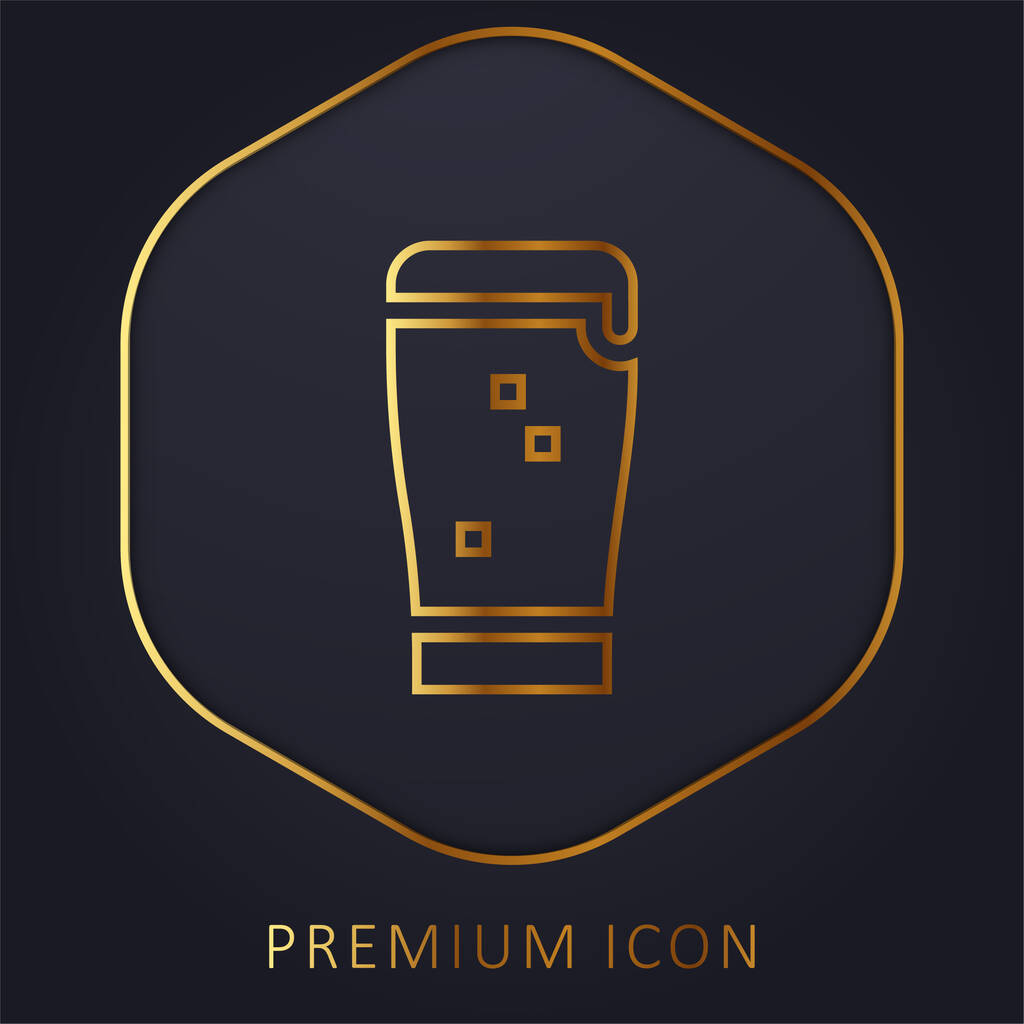 Чорне пиво Золота лінія преміум логотип або значок
 - Вектор, зображення