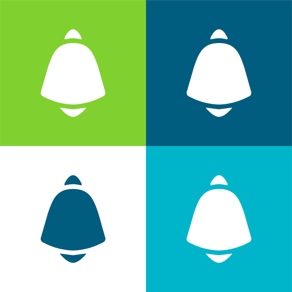 Alarm Bell Flat cztery kolory minimalny zestaw ikon - Wektor, obraz