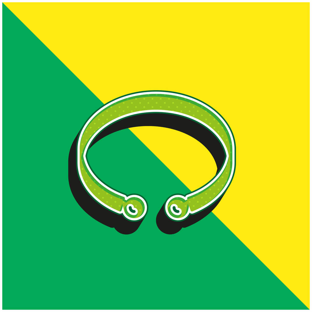 Bangle Zöld és sárga modern 3D vektor ikon logó - Vektor, kép