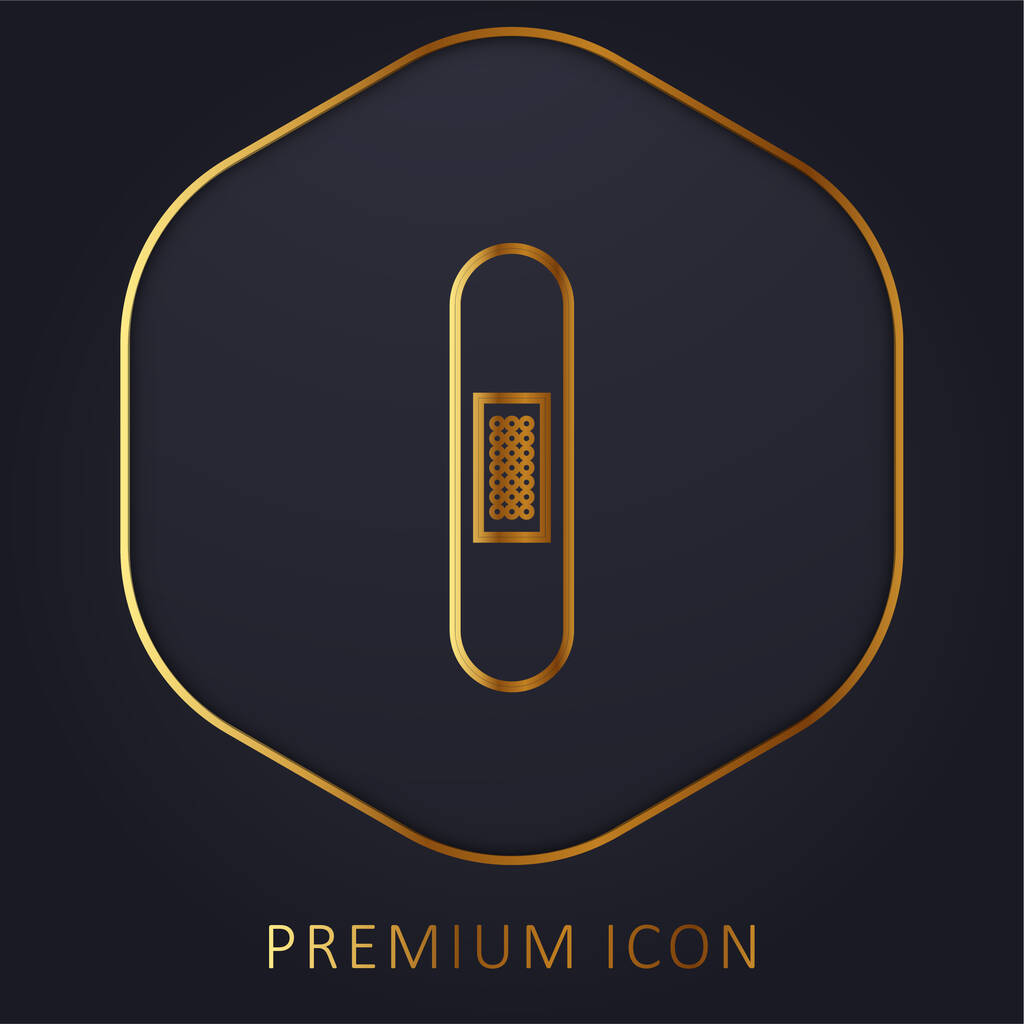 Silhouette de pansement en position verticale ligne d'or logo premium ou icône - Vecteur, image