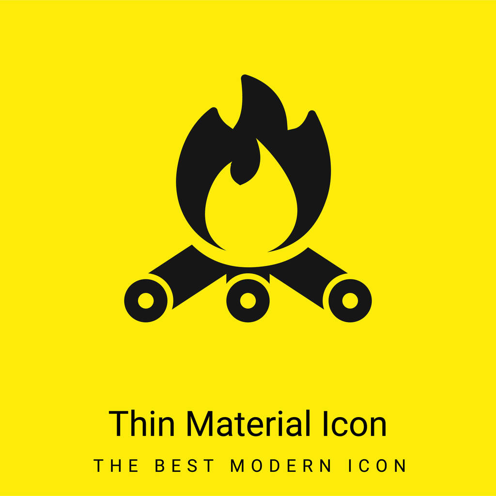 Minimalna jasnożółta ikona materiału Bonfire - Wektor, obraz