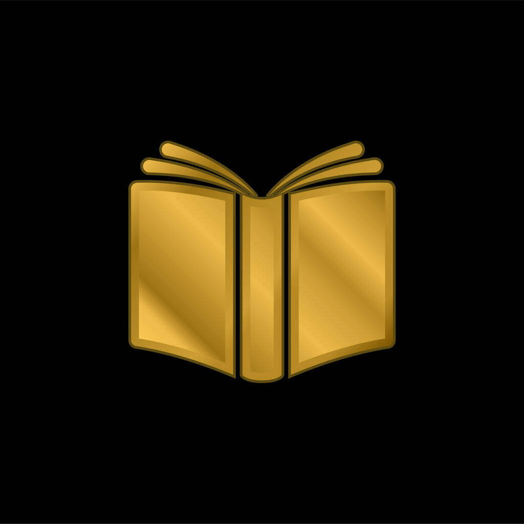 Copertina libro oro placcato icona metallica o logo vettoriale - Vettoriali, immagini