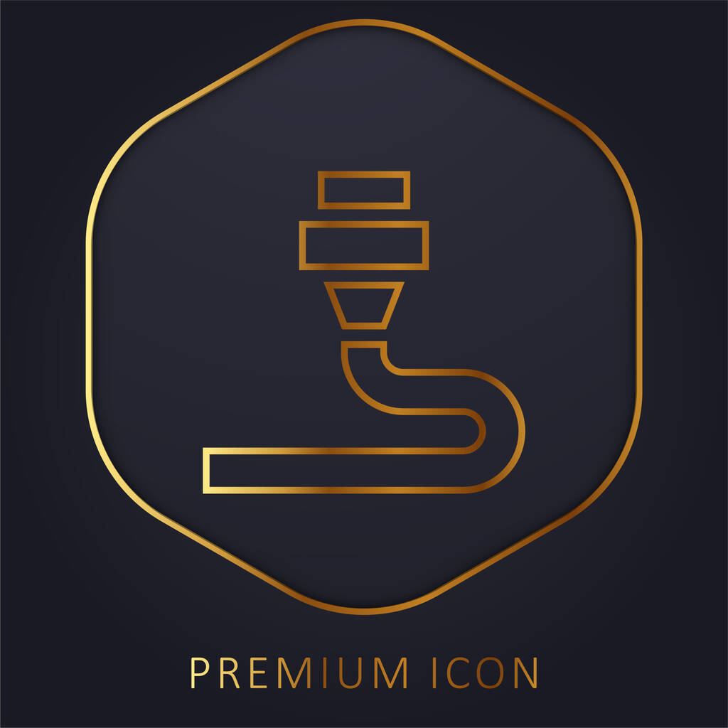Stampa 3d linea dorata logo premium o icona - Vettoriali, immagini