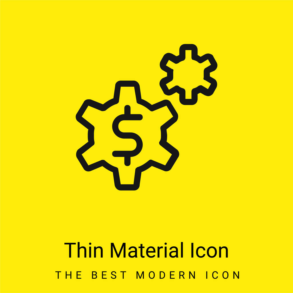Toepassing minimaal helder geel materiaal icoon - Vector, afbeelding