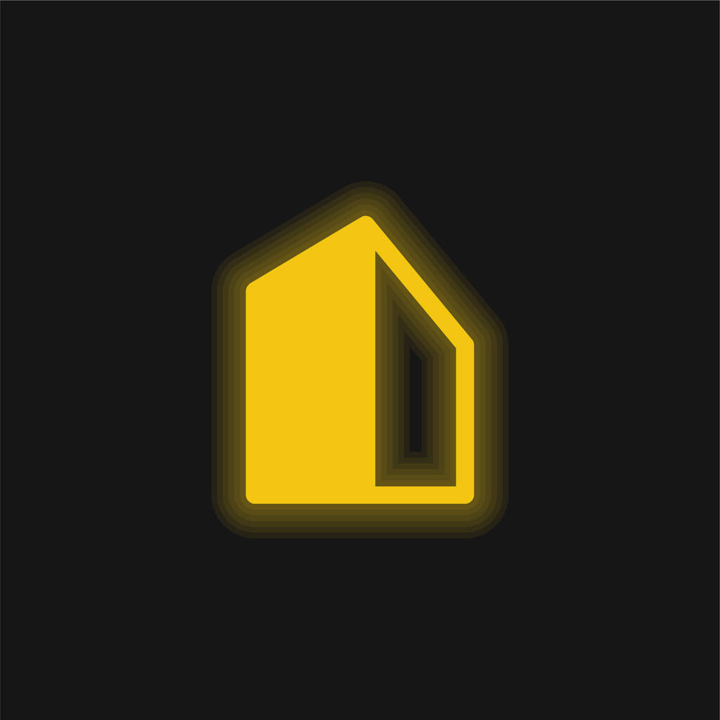 Gran edificio amarillo brillante icono de neón - Vector, Imagen