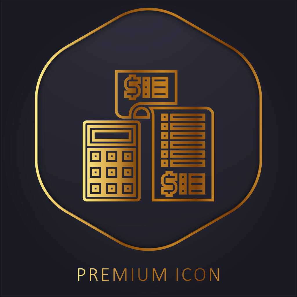 Logotipo o icono de la línea de oro contable - Vector, Imagen