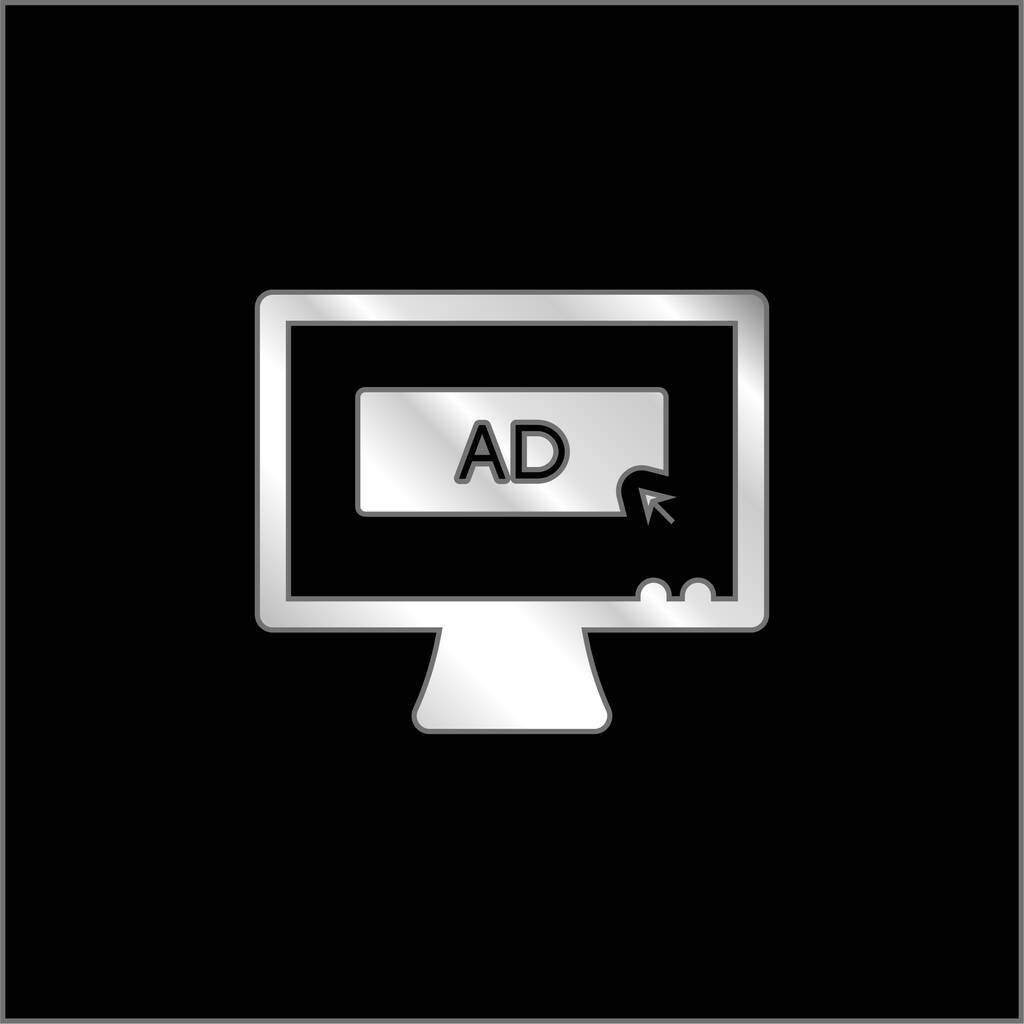 AD Media ezüst lemezelt fém ikon - Vektor, kép