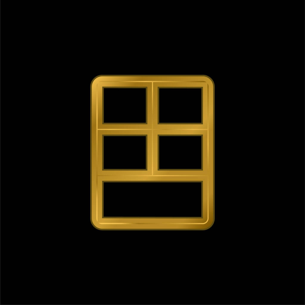 Big Layout banhado a ouro ícone metálico ou vetor logotipo - Vetor, Imagem