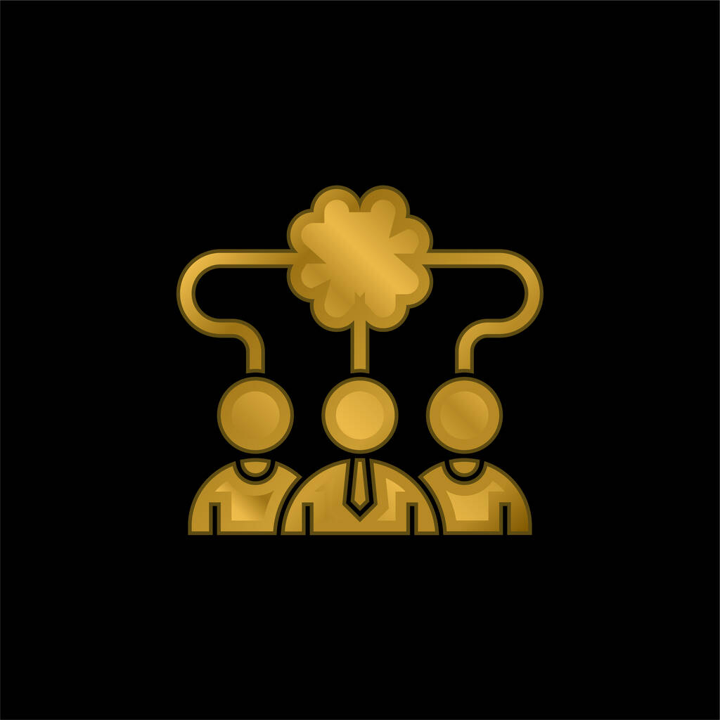Мозковий штурм Золота металева іконка або вектор логотипу
 - Вектор, зображення