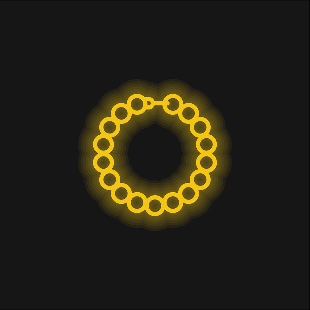Pulsera amarillo brillante icono de neón - Vector, imagen