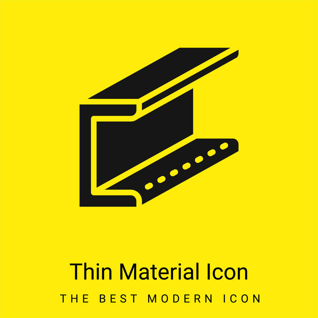 Beam minimal bright yellow material icon - Vector, Image