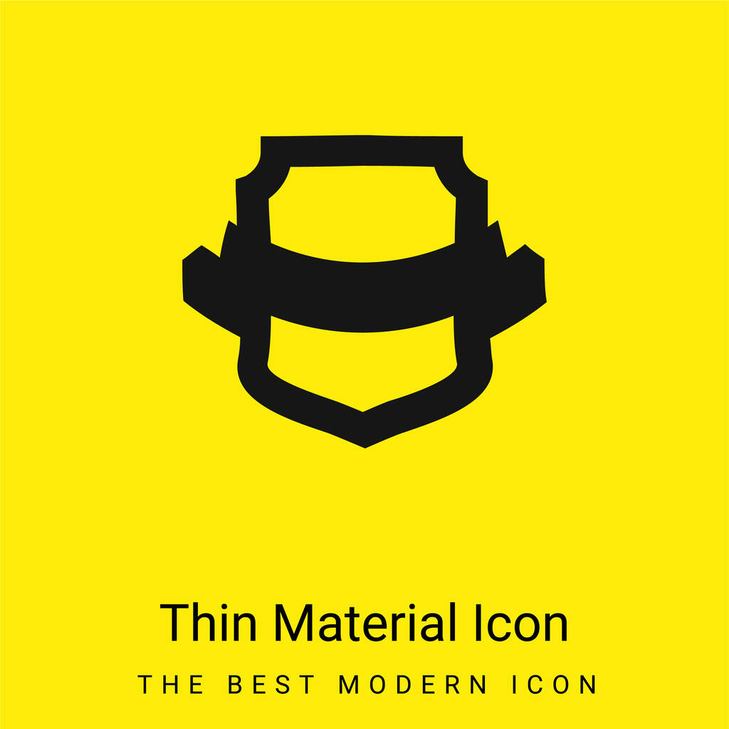 Award Shield Shape минимальная ярко-желтая иконка материала - Вектор,изображение