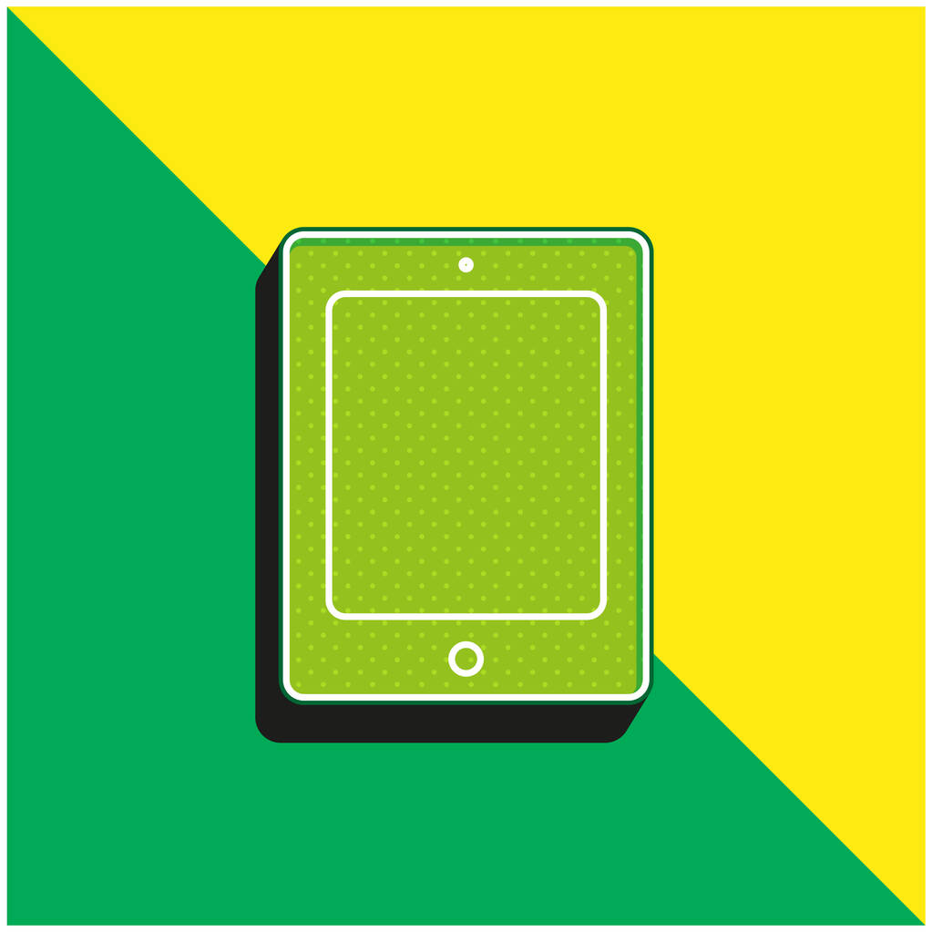 Black Rectangle Green and yellow modern 3d vector icon logo - Vector, Image