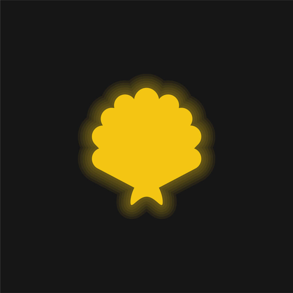 Big Shell žlutá zářící neonová ikona - Vektor, obrázek