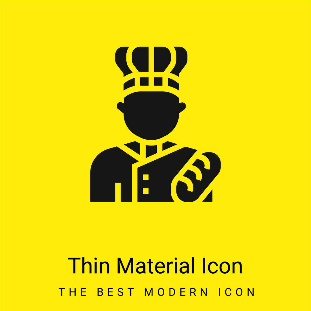Пекарь минимальный ярко-желтый материал значок - Вектор,изображение
