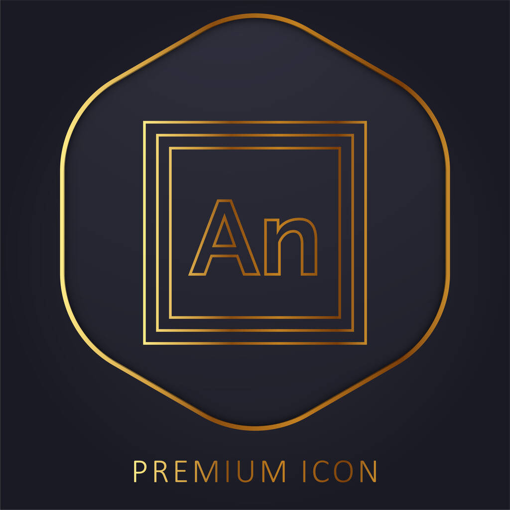 Ligne d'or animée logo premium ou icône - Vecteur, image