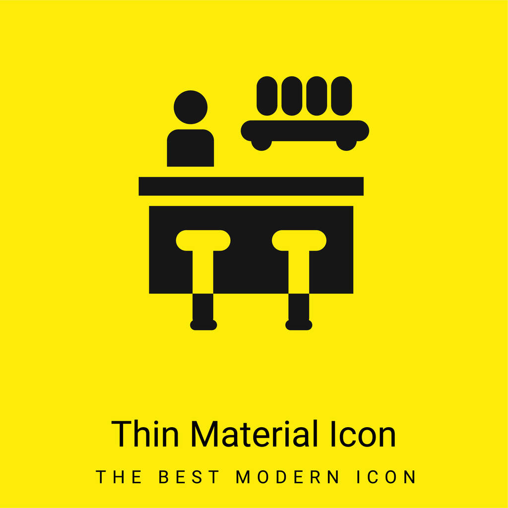 Bar minimaalinen kirkkaan keltainen materiaali kuvake - Vektori, kuva