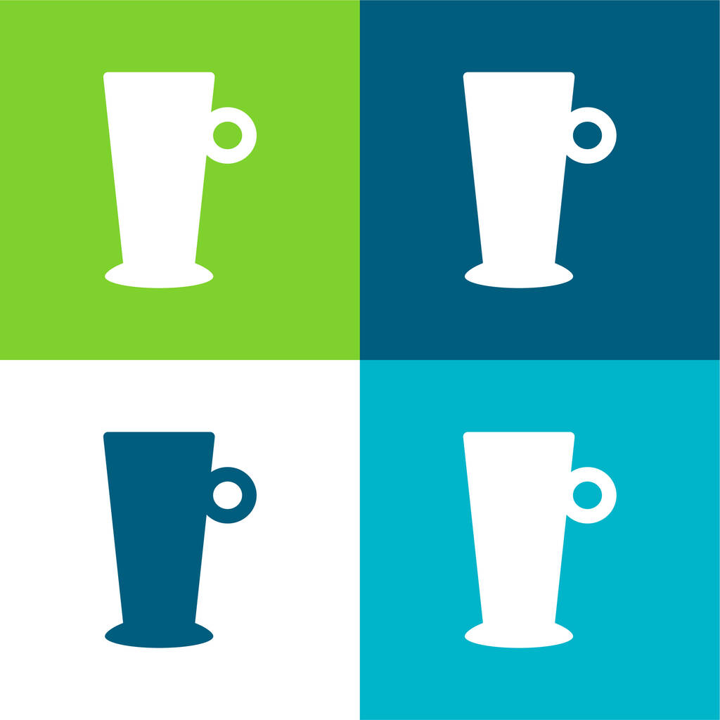 Big Cup plana de cuatro colores icono mínimo conjunto - Vector, imagen