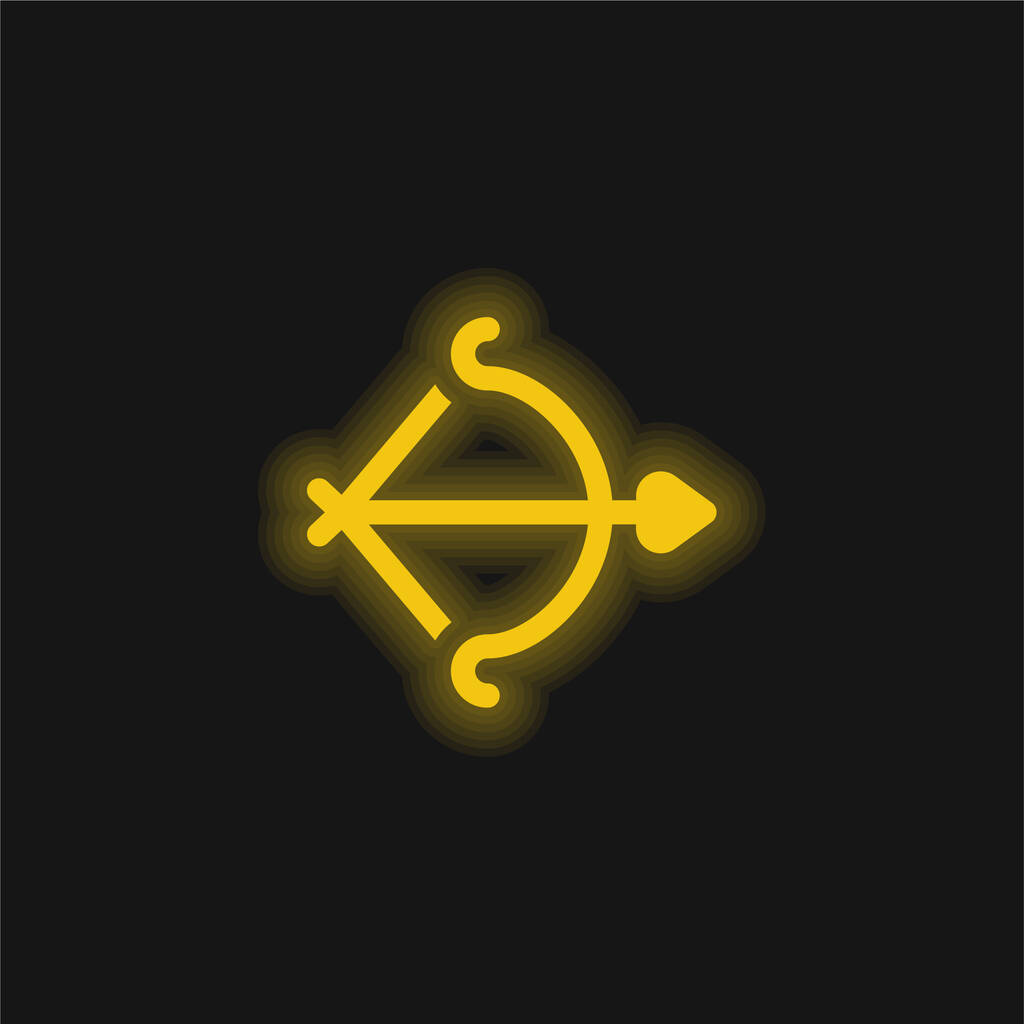 Arco amarillo brillante icono de neón - Vector, imagen