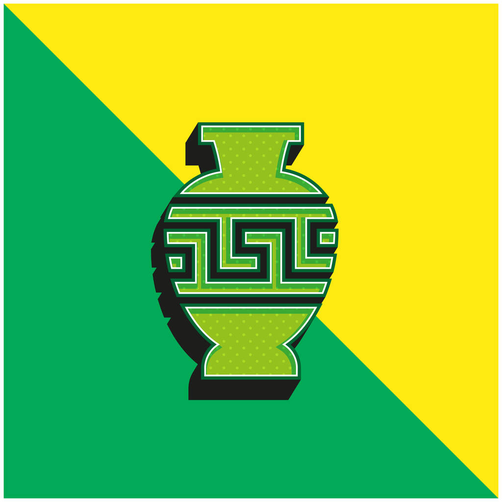 Amphore Grünes und gelbes modernes 3D-Vektor-Symbol-Logo - Vektor, Bild