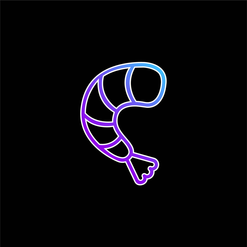 Grande icône vectorielle de dégradé bleu crevettes - Vecteur, image