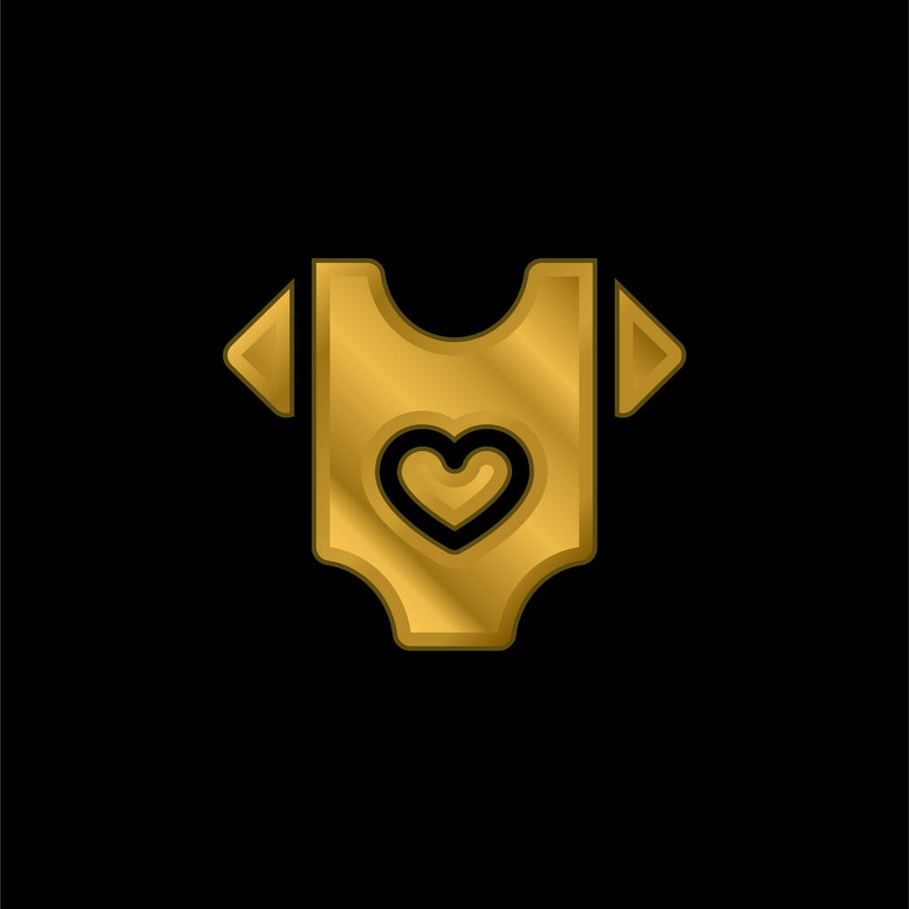 Babykleidung vergoldet metallisches Symbol oder Logo-Vektor - Vektor, Bild