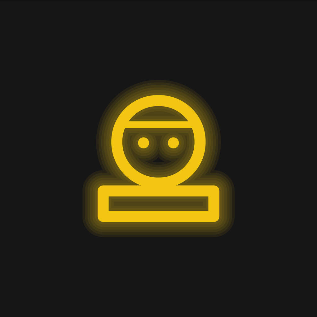 Chlapecká žlutá zářící neonová ikona - Vektor, obrázek