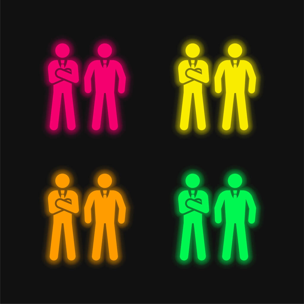 Телохранитель четырехцветного светящегося неонового вектора - Вектор,изображение