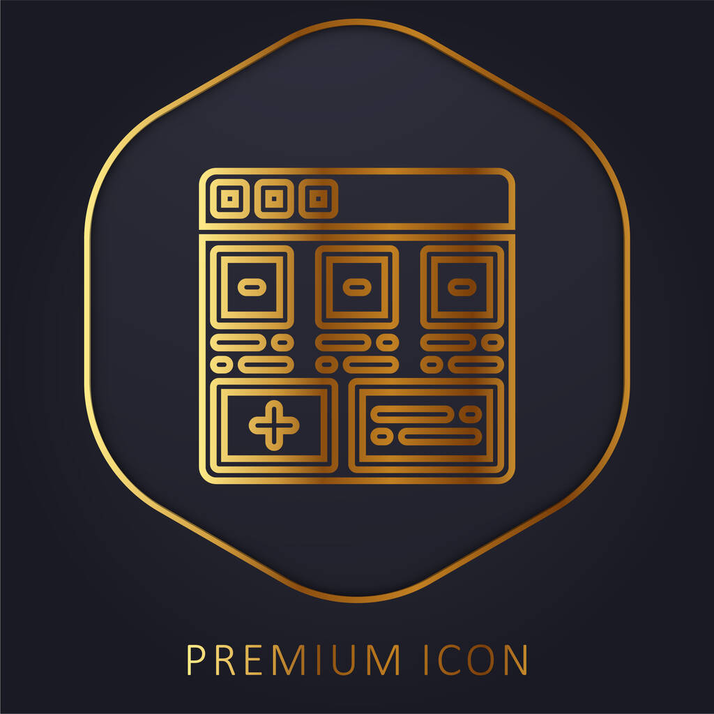 Añadir la línea de oro logotipo premium o icono - Vector, Imagen