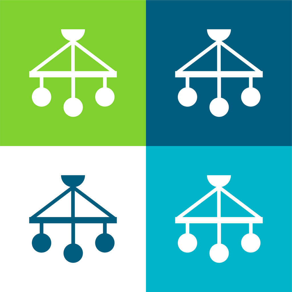 Conjunto de iconos de cuatro colores de Baby Mobile Flat - Vector, imagen