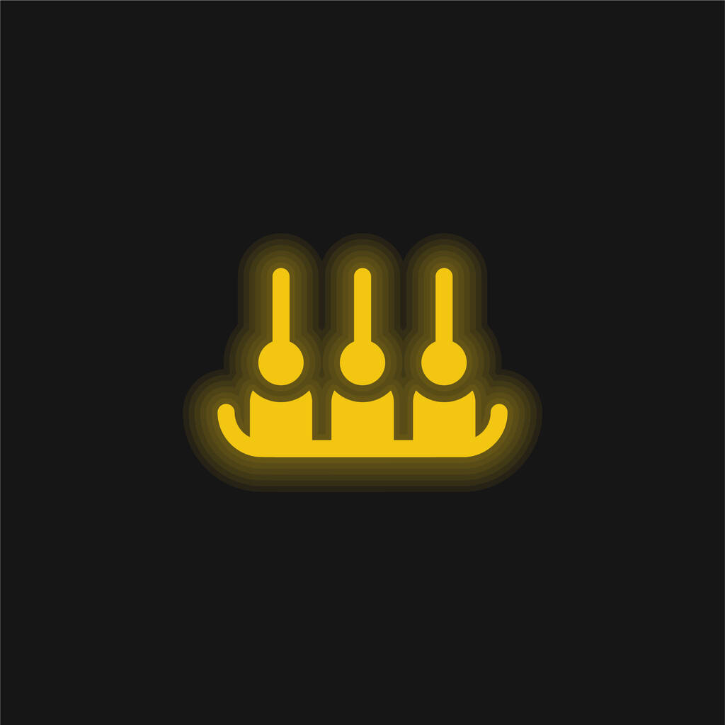 Appetizer sárga izzó neon ikon - Vektor, kép