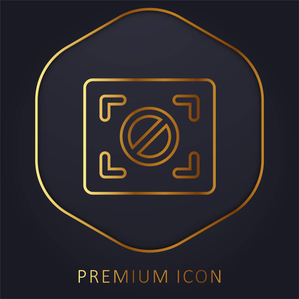 Logotipo o icono premium de línea dorada Block Focus - Vector, Imagen
