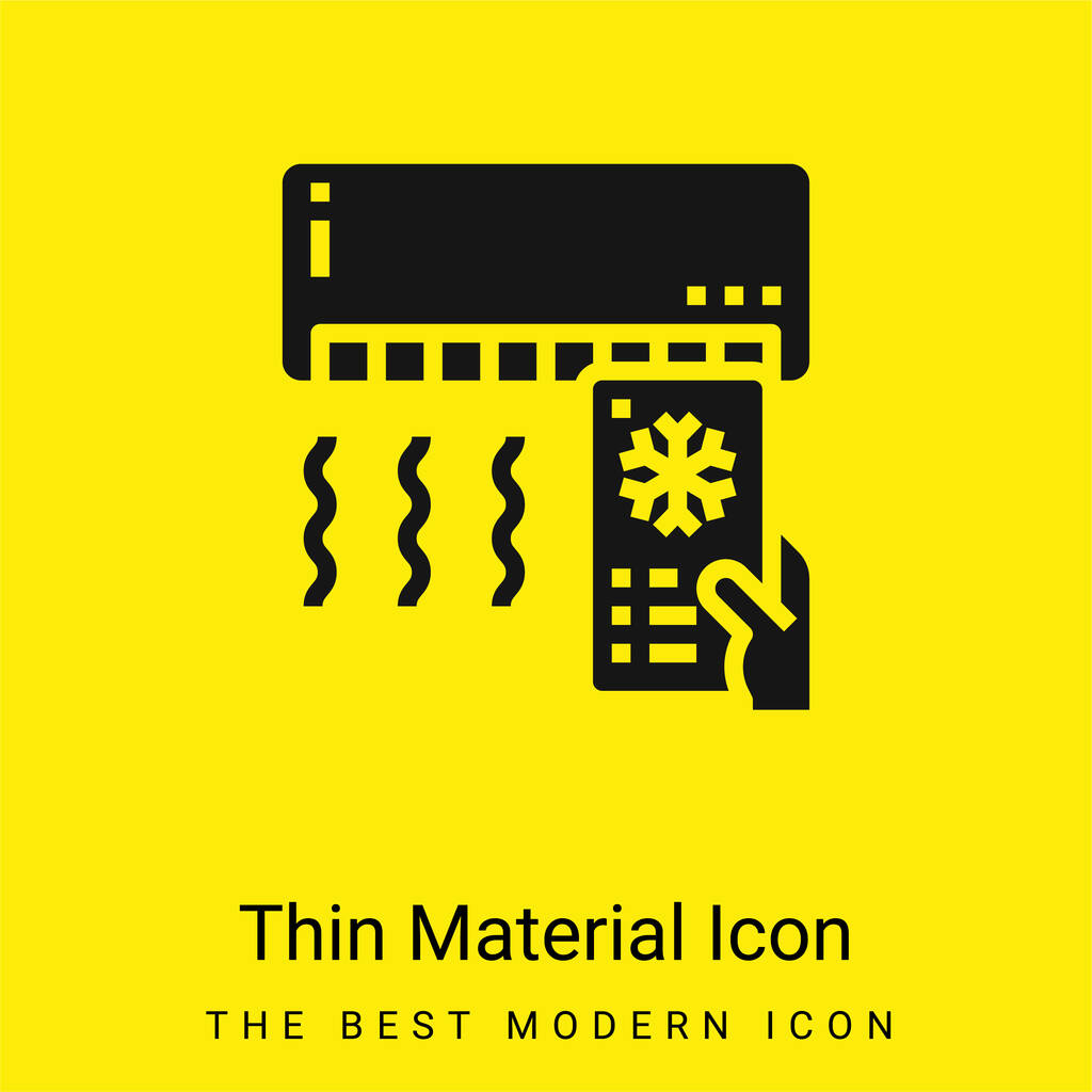 Кондиционер минимальный ярко-желтый значок материала - Вектор,изображение