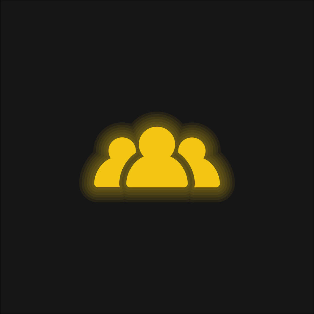 Audience yellow glowing neon icon - Vector, Image
