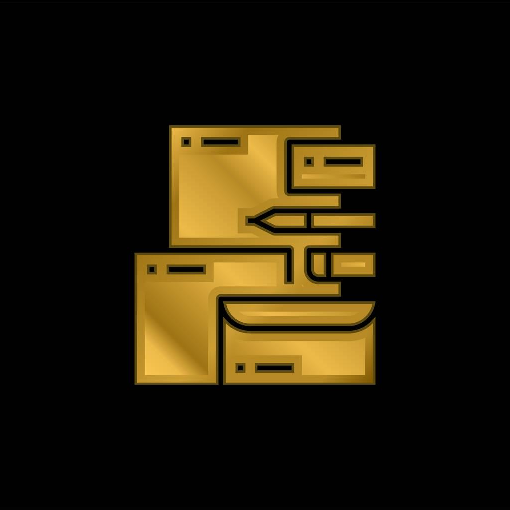 Markenidentität vergoldet metallisches Symbol oder Logo-Vektor - Vektor, Bild