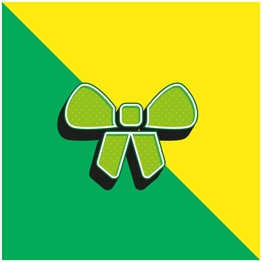 Современный трехмерный векторный логотип Bow Green и желтый - Вектор,изображение