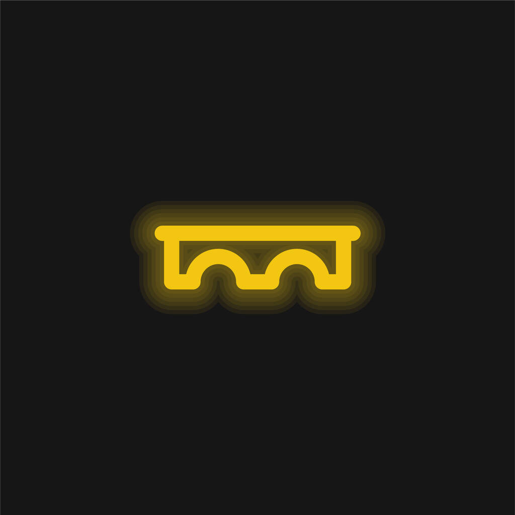 Silta keltainen hehkuva neon kuvake - Vektori, kuva