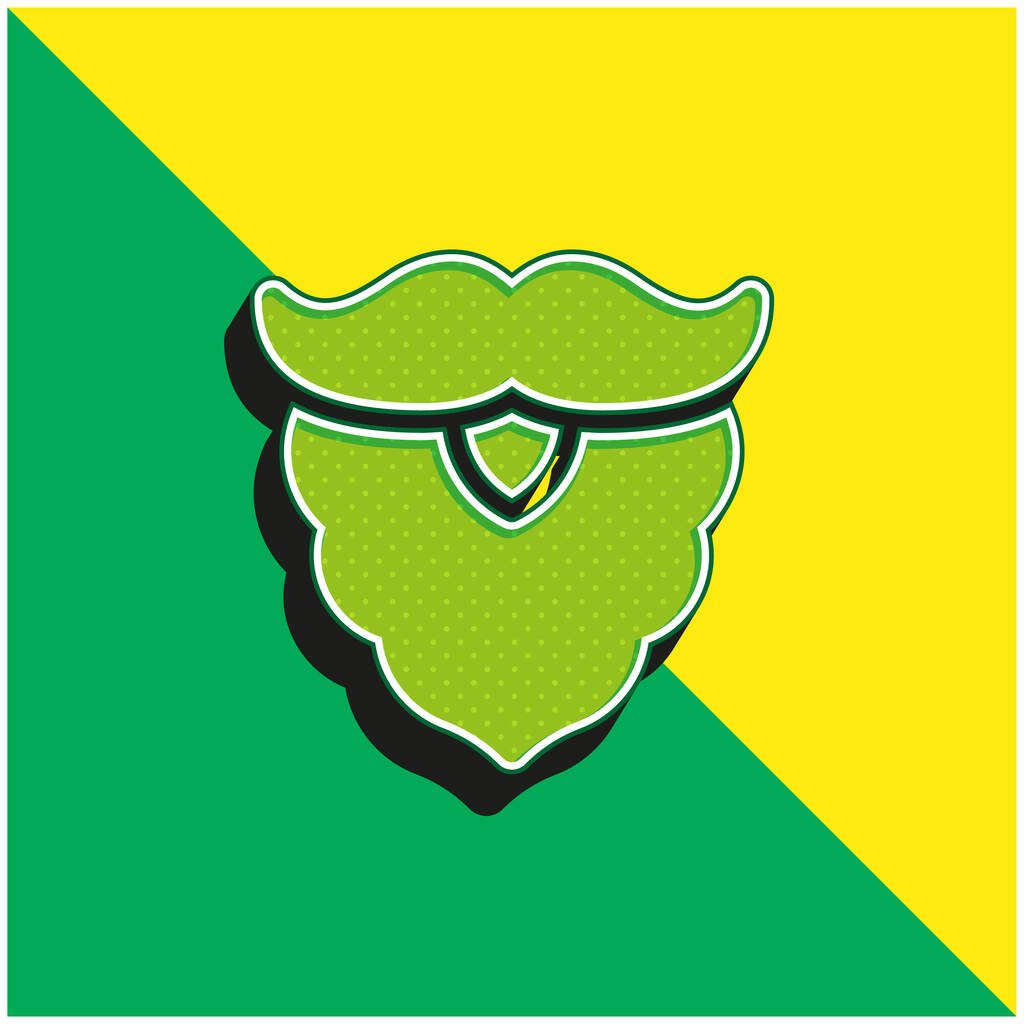 Barba verde y amarillo moderno vector 3d icono del logotipo - Vector, imagen