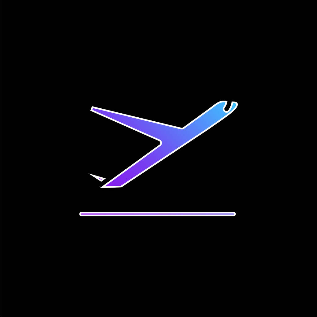 Ikona modrého gradientu letadla - Vektor, obrázek