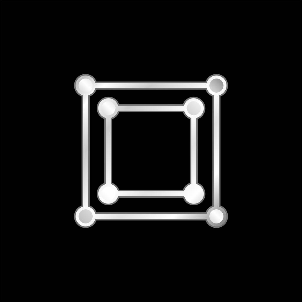 Bounding Box postříbřená kovová ikona - Vektor, obrázek