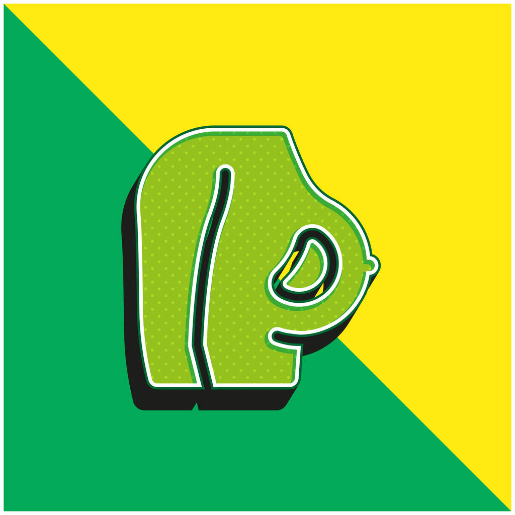 Mell Zöld és sárga modern 3D vektor ikon logó - Vektor, kép