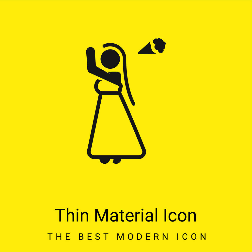 Menyasszony minimális fényes sárga anyag ikon - Vektor, kép