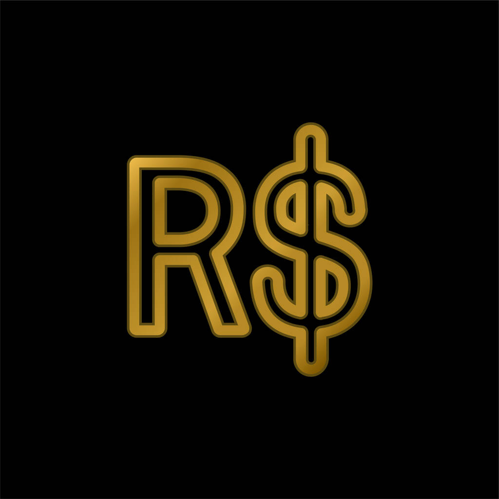 Brasile Simbolo reale oro placcato icona metallica o logo vettore - Vettoriali, immagini