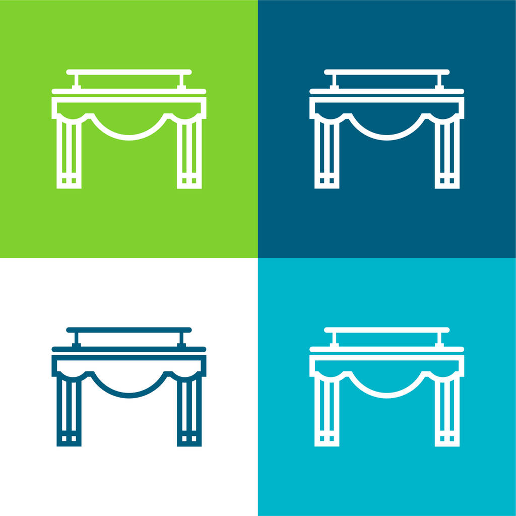 Big Bambalina Set icona minimale piatto quattro colori - Vettoriali, immagini