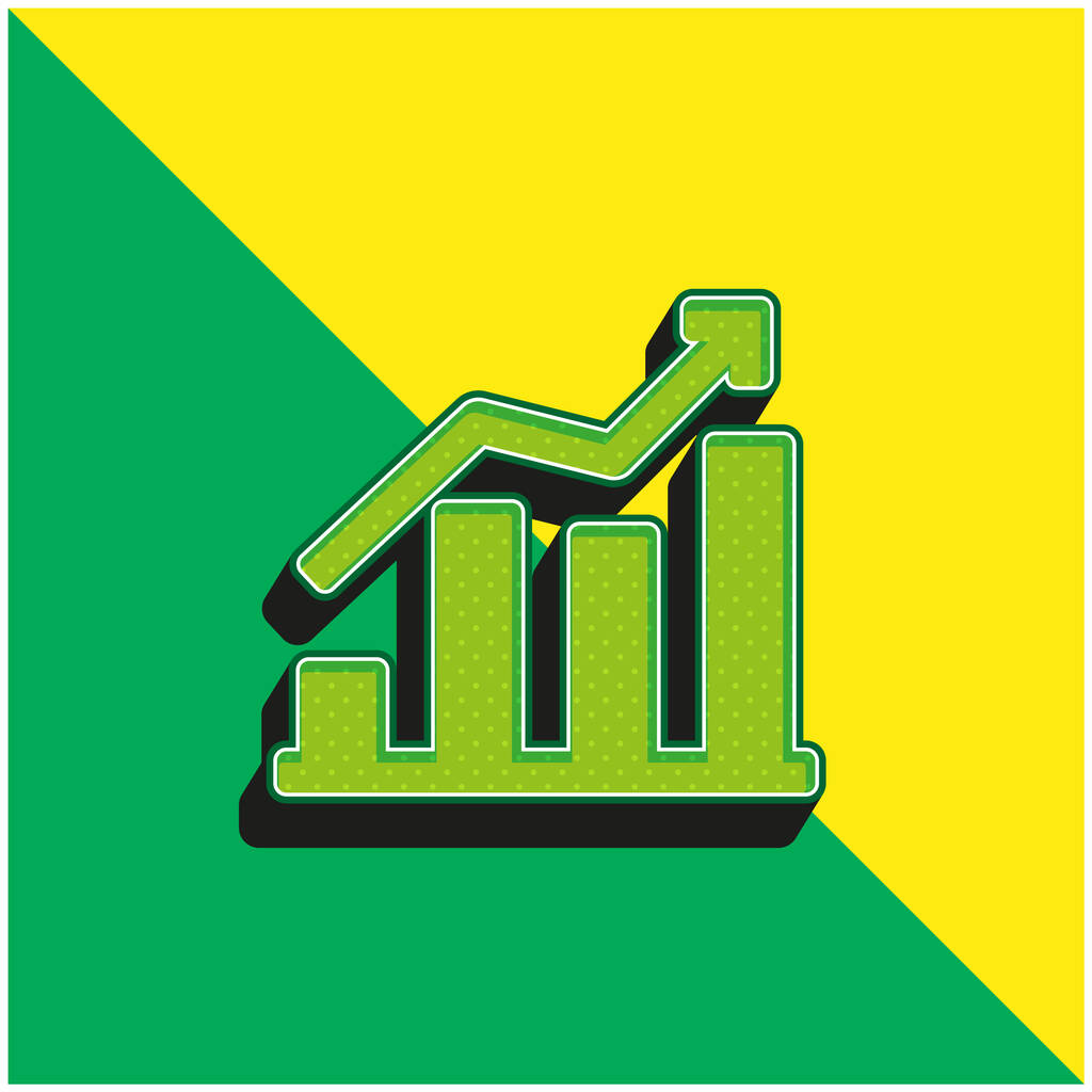 Barres Logo vectoriel 3d moderne vert et jaune - Vecteur, image