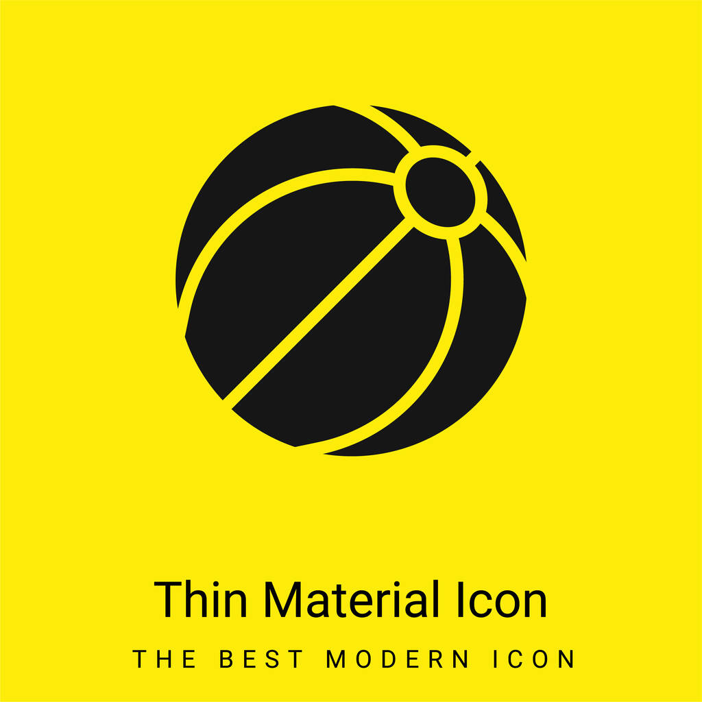 Beach Ball минимальный ярко-желтый значок материала - Вектор,изображение