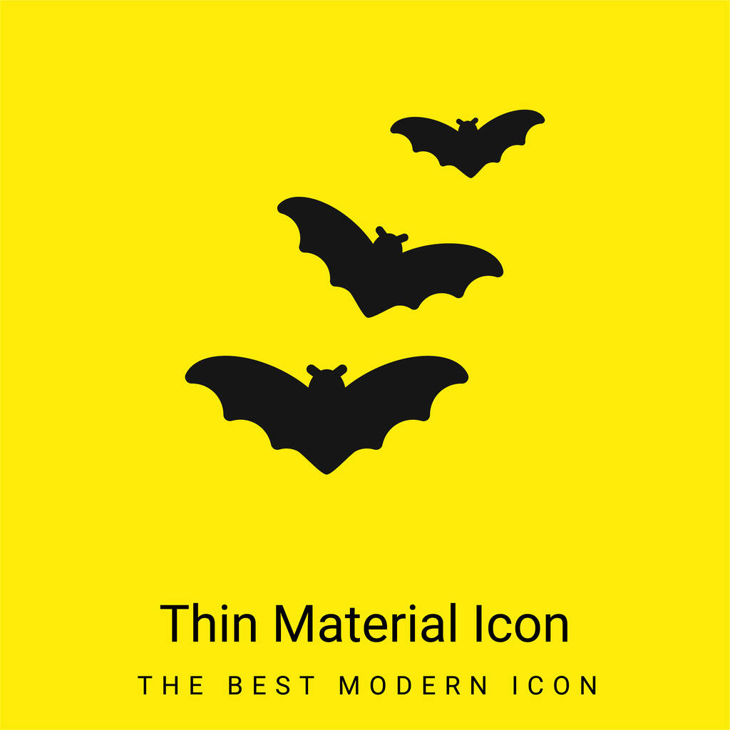 Los murciélagos mínimo icono de material amarillo brillante - Vector, Imagen
