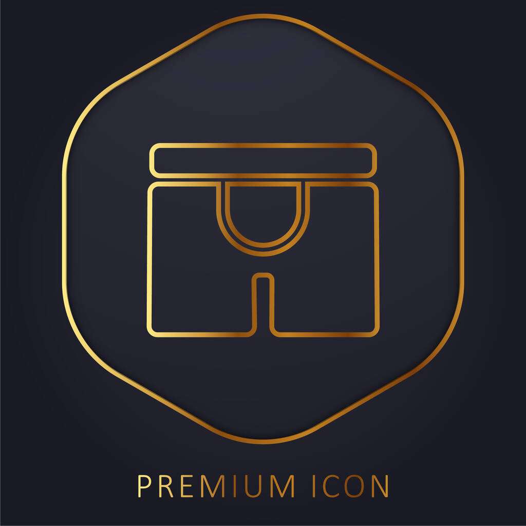 Boxers golden line premium logo or icon - Vector, Image